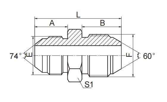 JIC MALE 74° CONE / JIS GAS MALE