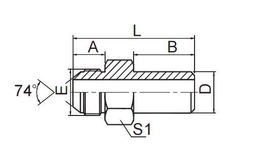 JIC MALE 74° CONE / BUTT-WELD TUBE