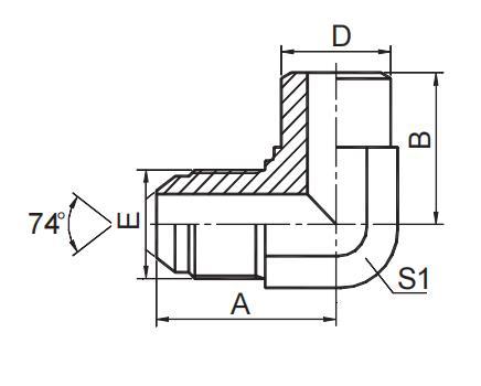 90° JIC MALE 74° CONE / INCH WELD TUBE