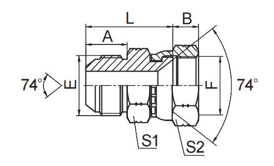 JIC MALE 74° CONE / JIC FEMALE 74° SEAT