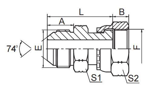 JIC MALE 74° CONE / ORFS FEMALE