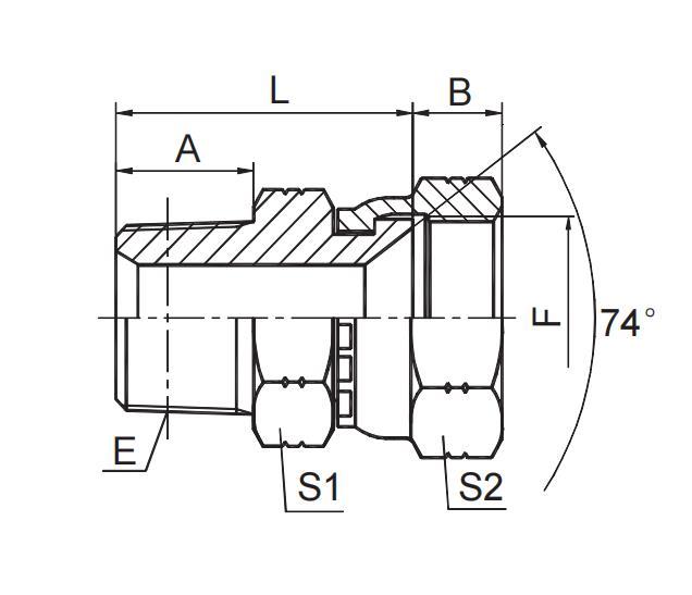 NPT MALE / JIC FEMALE 74° SEAT
