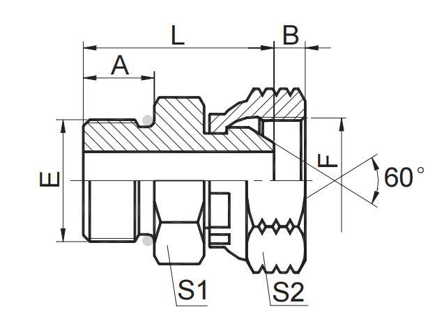SAE O-RING BOSS L-SERIES ISO 11926-3 /  NPSM FEMALE 60° CONE
