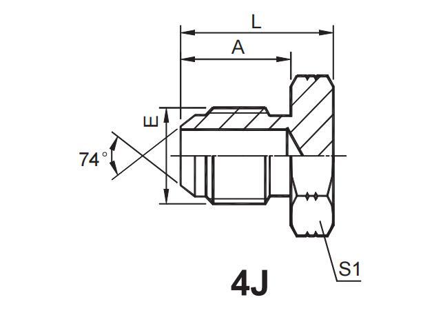JIC MALE 74° CONE PLUG