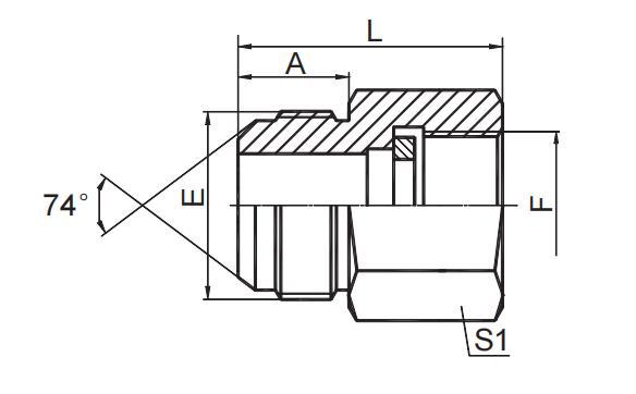JIC MALE 74° CONE / BSP  PRESSURE GAUGE CONNECTOR