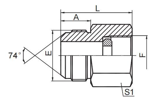 JIC MALE 74° CONE / BSP  PRESSURE GAUGE CONNECTOR
