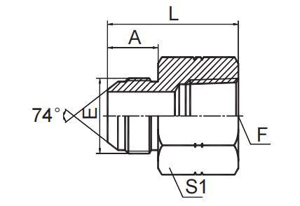 JIC MALE  74° CONE / NPT FEMALE