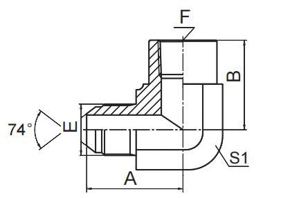 90° ELBOW JIC MALE 74° CONE / NPT FEMALE