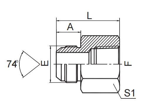 JIC MALE  74° CONE / BSPT FEMALE