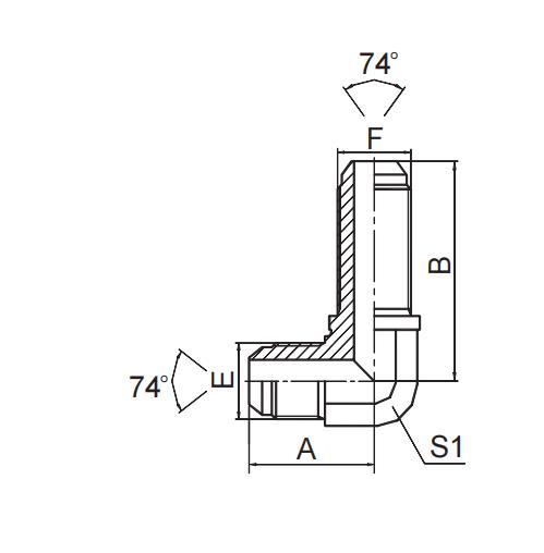 90° JIC MALE 74° CONE BULKHEAD