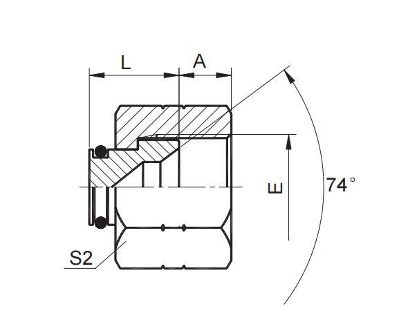 JIC FEMALE 74° SEAT PLUG