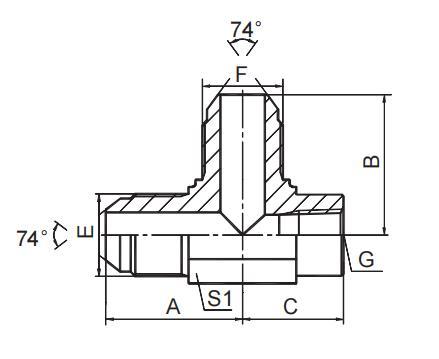 JIC MALE / JIC  MALE / NPT FEMALE
