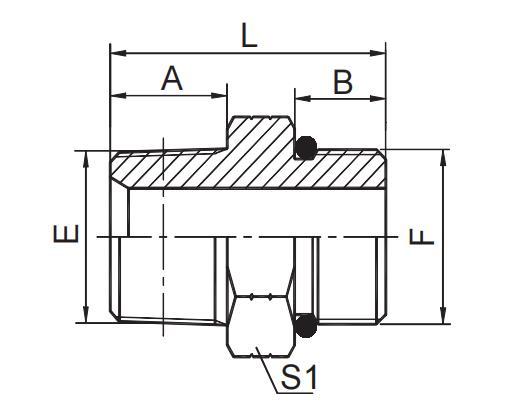 NPT MALE / SAE  O-RING BOSS L-SERIES ISO 11926-3