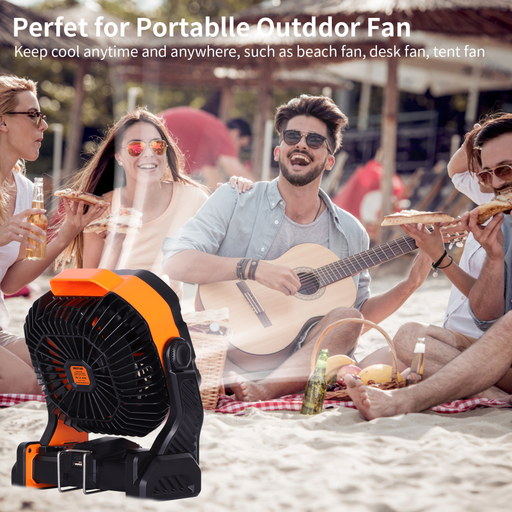 20000mAh USB Portable Outdoor Camping Fan Light，Rechargeable Battery Operated Outdoor Tent Fan