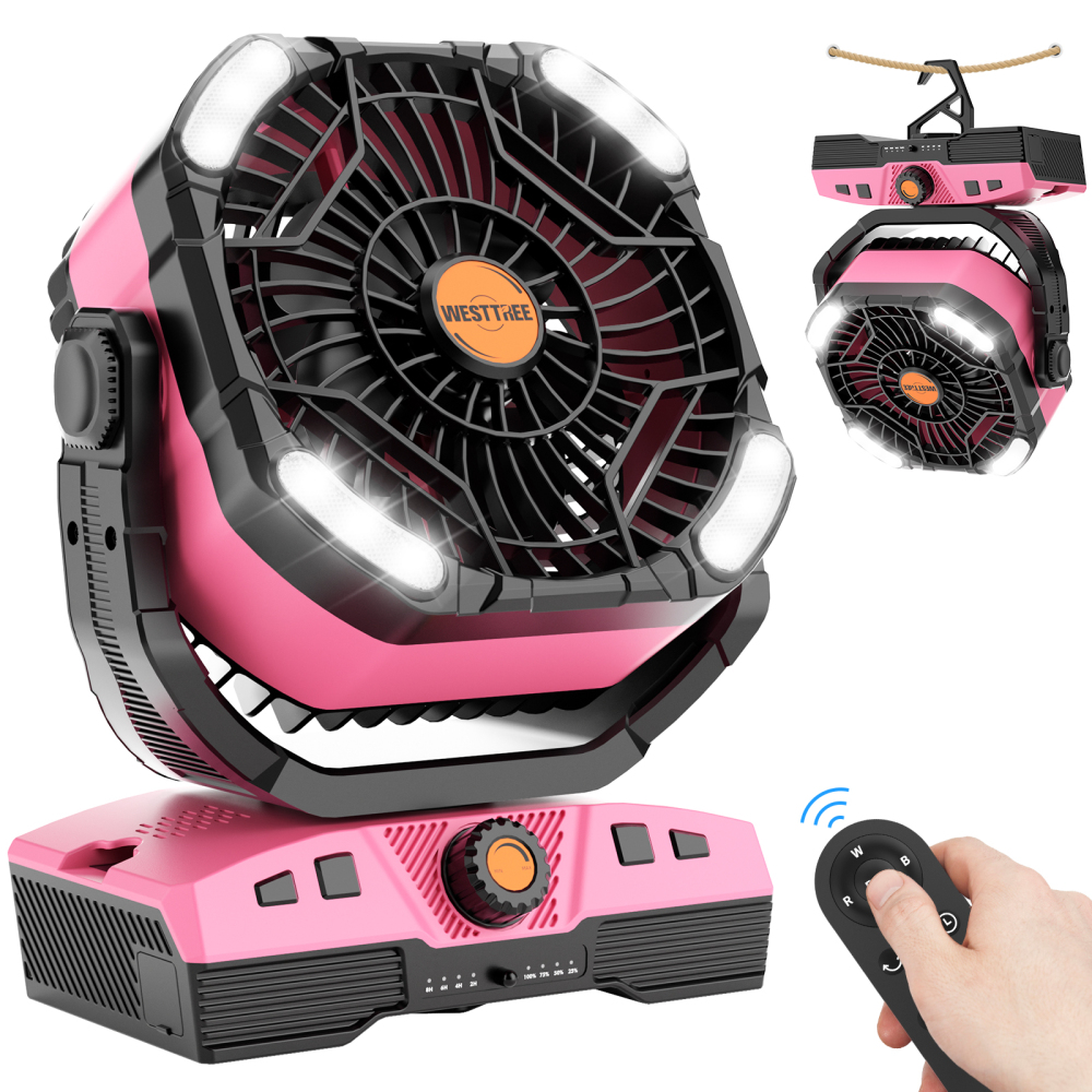20000mAh Portable Rechargeable Camping Fan - Oscillating，Battery Operated, 270 Pivot,Stepless Speed,USB Desk & Outdoor Fan