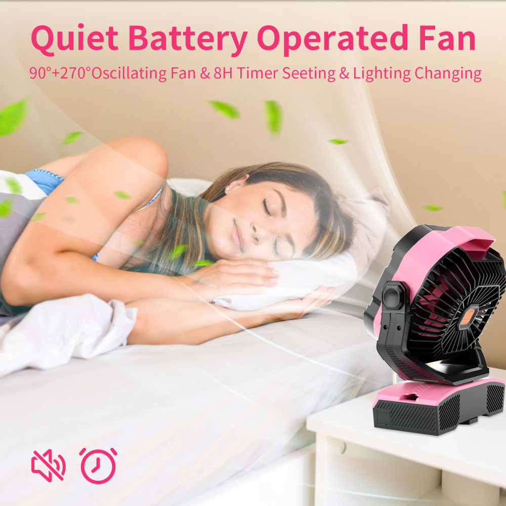 20000mAh Portable Rechargeable Camping Fan - Oscillating，Battery Operated, 270 Pivot,Stepless Speed,USB Desk & Outdoor Fan