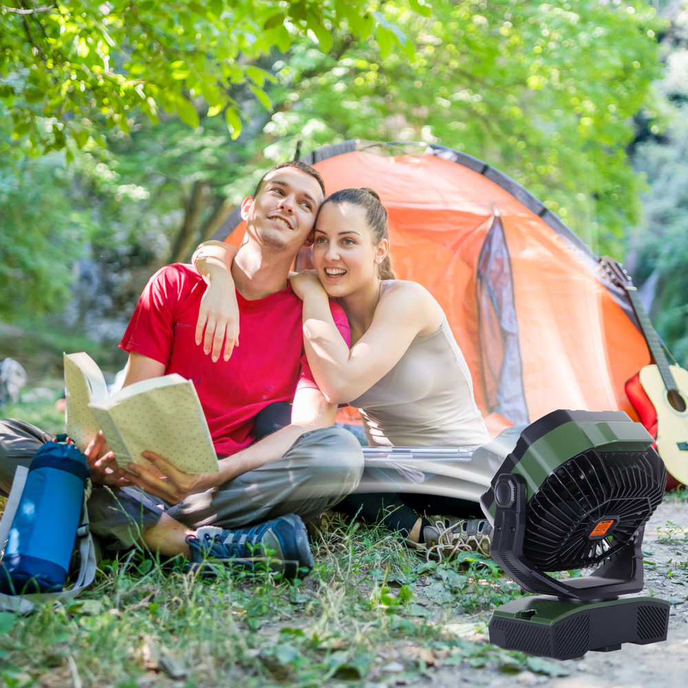 20000mAh Portable Rechargeable Camping Fan - Oscillating，Battery Operated, 270 Pivot,Stepless Speed,USB Desk & Outdoor Fan