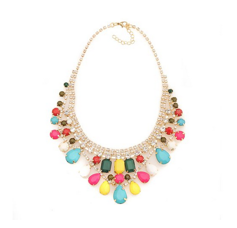 Gorgeous Colorful Gemstone Statement Necklace