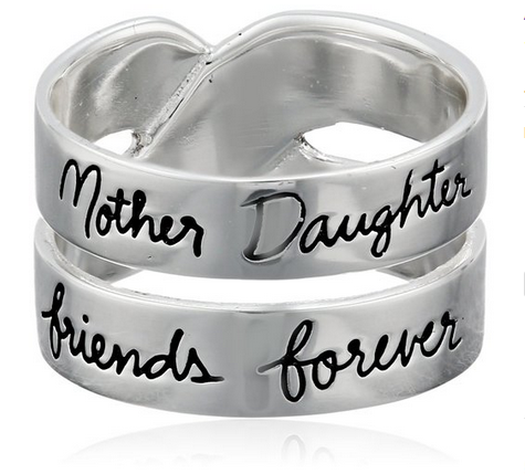 Sterling Silver "Mother Daughter Friends Forever" Double Band Ring