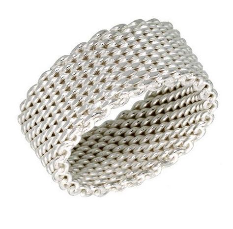 Sterling Silver Woven Mesh Ring