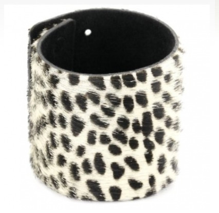 Streets Ahead 2.5" Italian Hair Calf Cuff Bracelet with Cheetah Print