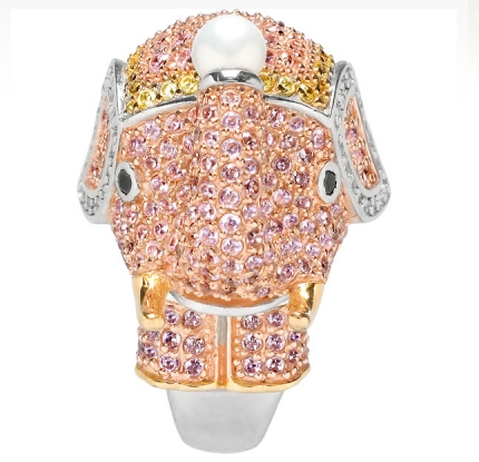 Zoelle's Pink Elephant Cocktail Ring - Sterling Silver