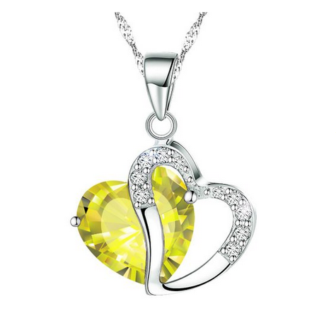 KATGI White Gold Plated Rhinestone Colorful Flash Drill Phoenix Crystal Pendant Necklace