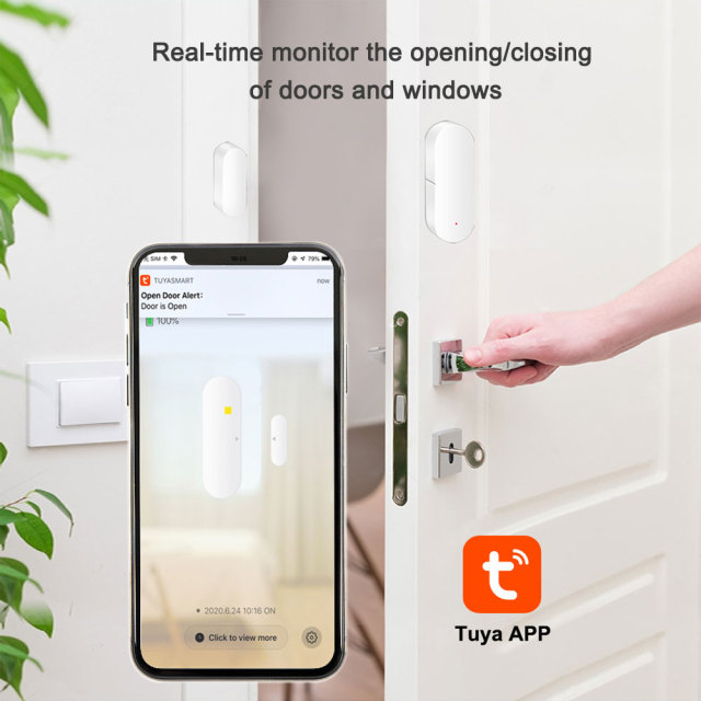 Tuya Smart WiFi Magnetic Door Sensor – Remote Monitoring & Home Security