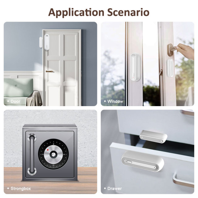 Tuya Smart WiFi Door/Window Sensor with Loud Alarm & Instant Alerts