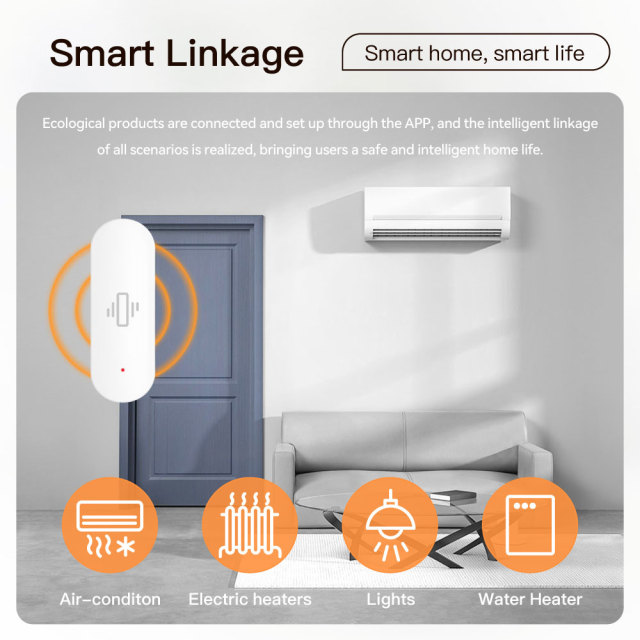 Tuya Smart WiFi Vibration Sensor with 130dB Alarm & Instant Alerts