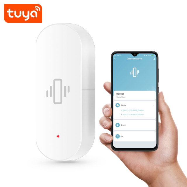 Tuya Smart WiFi Vibration Sensor with 130dB Alarm & Instant Alerts