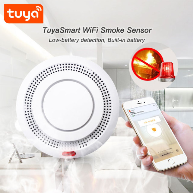 Tuya Smart WiFi Smoke Sensor – Home Fire Protection, App Alerts, High Sensitivity Detection