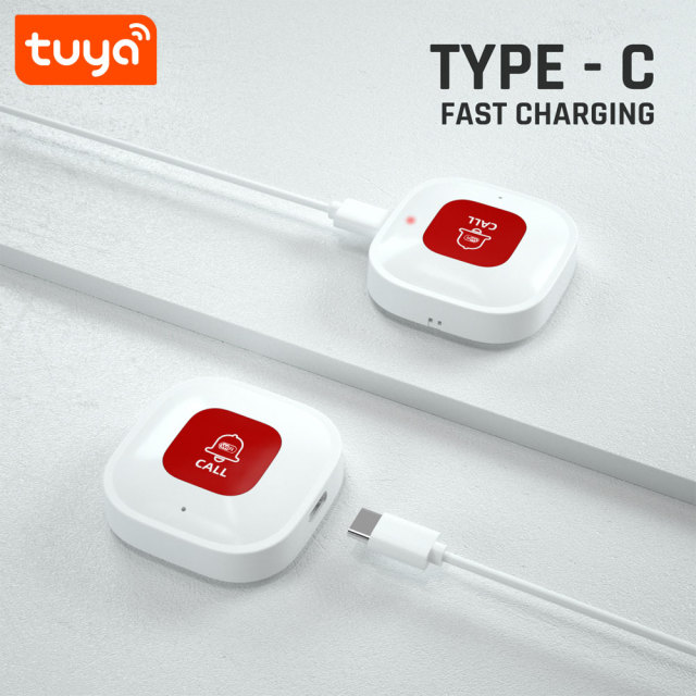 Tuya Smart WiFi SOS Button – Instant App Notifications, WiFi 6, Works with Tuya Ecosystem. Protect Your Family