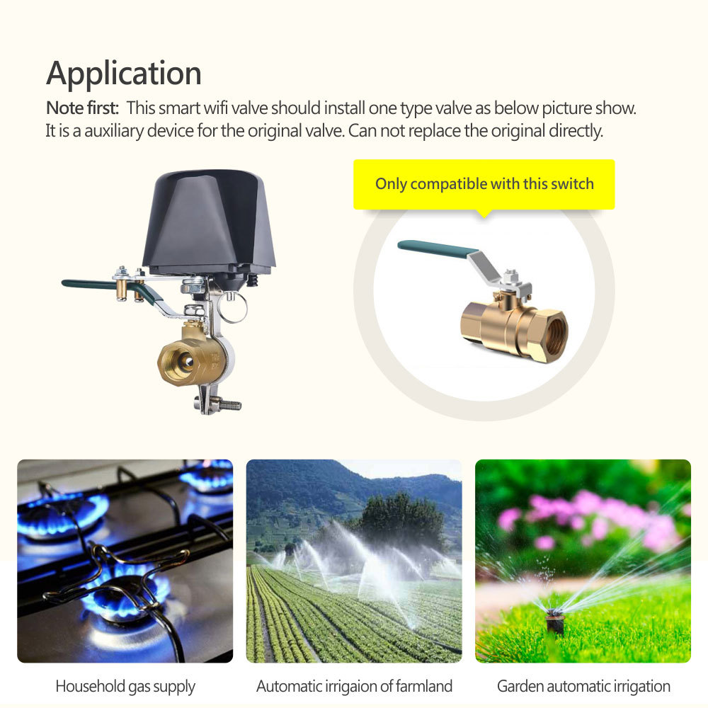 Tuya Smart WiFi Manipulator – Auto Gas/Water Shut - off, Voice/App Control, Home Safety Valve