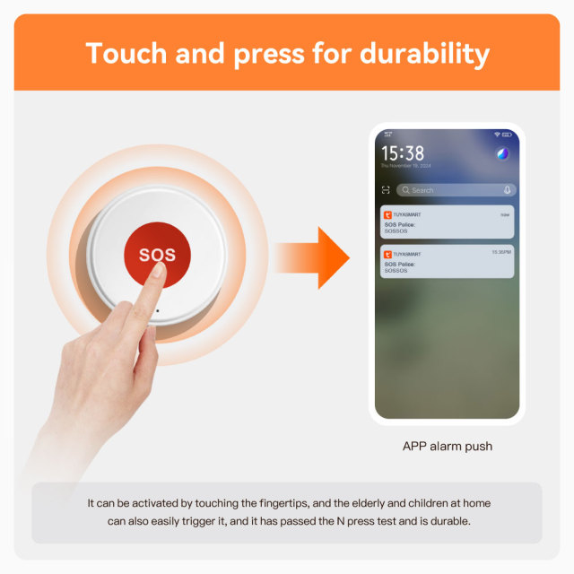 Tuya Smart WiFi SOS Emergency Button – For Elderly/Pregnancy Care, Easy to Wear