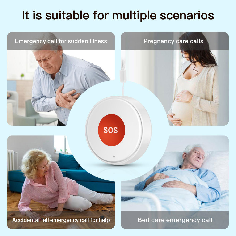 Tuya Smart WiFi SOS Emergency Button – For Elderly/Pregnancy Care, Easy to Wear