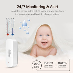 Tuya Smart WiFi Temperature Humidity Sensor – Real - Time Monitoring, App Alerts, Auto - Alarm for Home Comfort