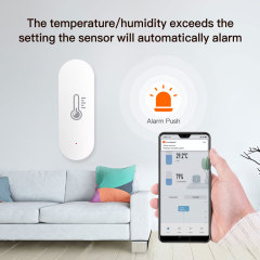 Tuya Smart WiFi Temperature Humidity Sensor – Real - Time Monitoring, App Alerts, Auto - Alarm for Home Comfort