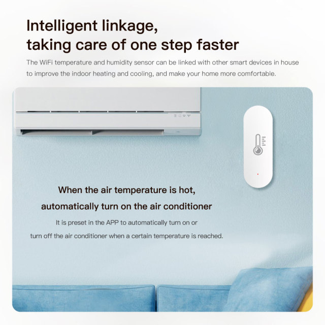 Tuya Smart WiFi Temperature Humidity Sensor – Real - Time Monitoring, App Alerts, Auto - Alarm for Home Comfort