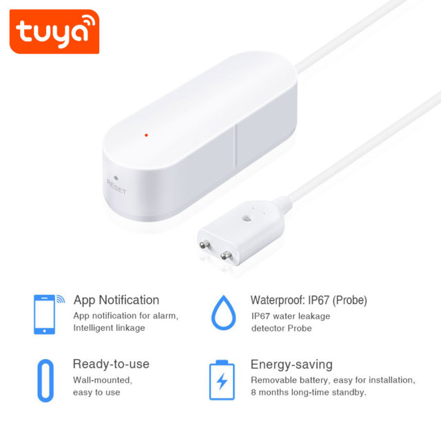 Tuya Smart WiFi Water Flood Sensor – Prevent Water Damage for Home & Business