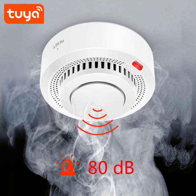 Tuya Smart WiFi Smoke Sensor – Home Fire Protection, App Alerts, High Sensitivity Detection