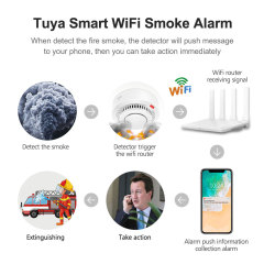 Tuya Smart WiFi Smoke Sensor – Home Fire Protection, App Alerts, High Sensitivity Detection