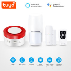 Tuya Smart WiFi Siren Alarm System: 120dB Sound, App/Voice Control, Wireless Sensor Support