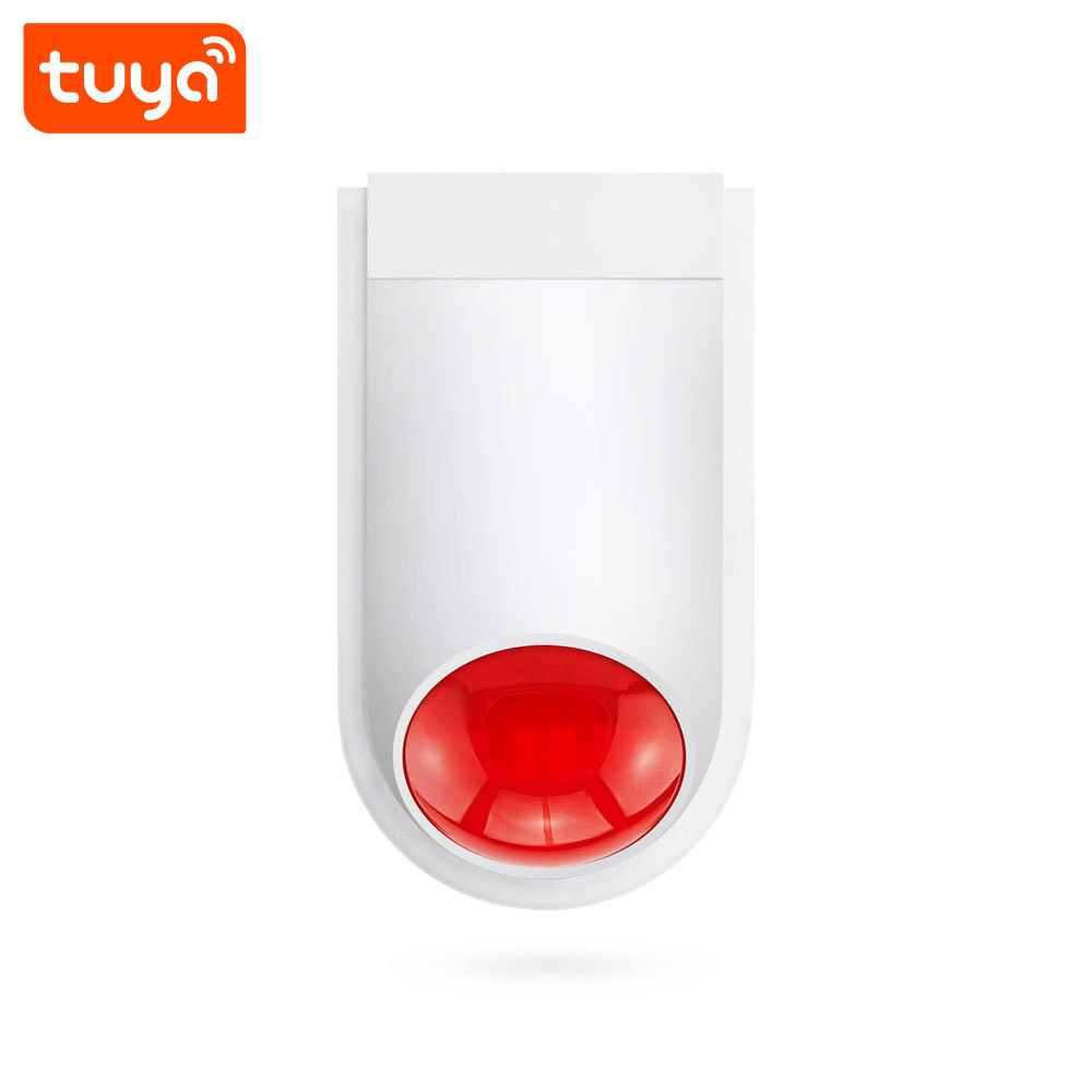 Tuya Smart WiFi Outdoor Siren Alarm System: 110 - 120dB, App/Voice Control, 100 Wireless Sensors Support