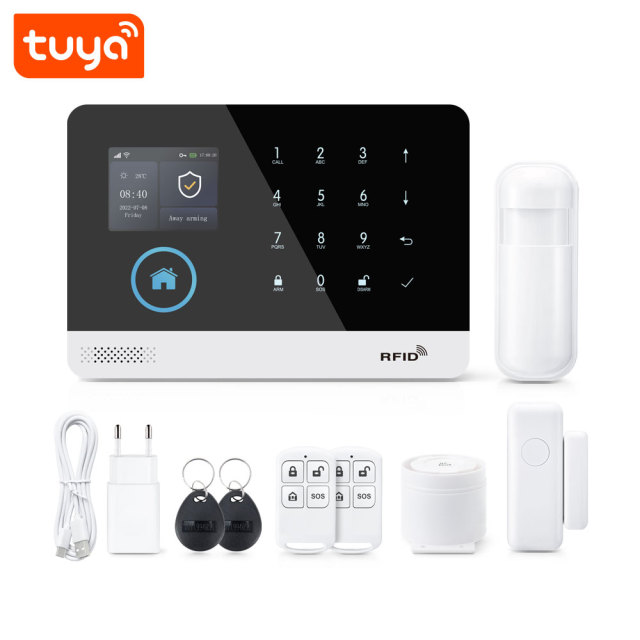 Tuya Smart WiFi GSM Alarm System - 2G/4G Options, 100 Wireless Detectors Support, Touch Panel