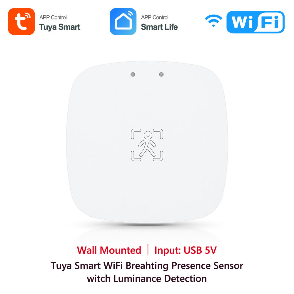 Tuya Smart WiFi Breathing Presence Sensor - Side Wall Mounted, mmWave Radar, App Control