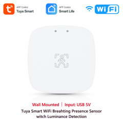 Tuya Smart WiFi Breathing Presence Sensor - Side Wall Mounted, mmWave Radar, App Control