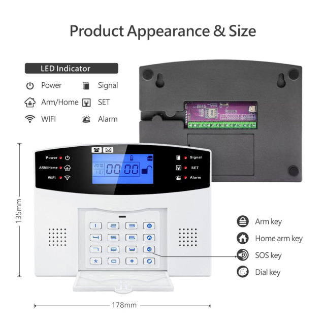 Tuya WiFi 4G GSM Home Alarm - 99 Wireless & 7 Wired Zones, 2G/4G Options, APP Control