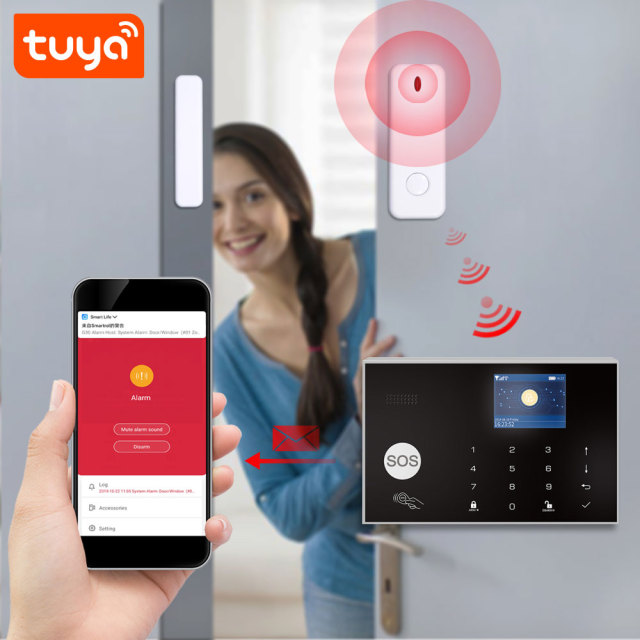 Tuya Smart WiFi + GSM Home Alarm System 2.4'' Touch Panel (2G/4G Optional)