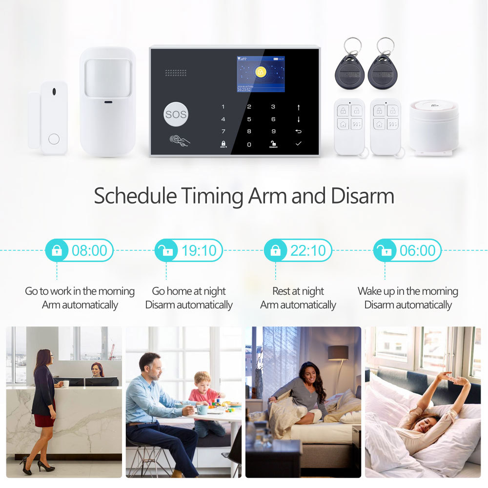 Tuya Smart WiFi + GSM Home Alarm System 2.4'' Touch Panel (2G/4G Optional)